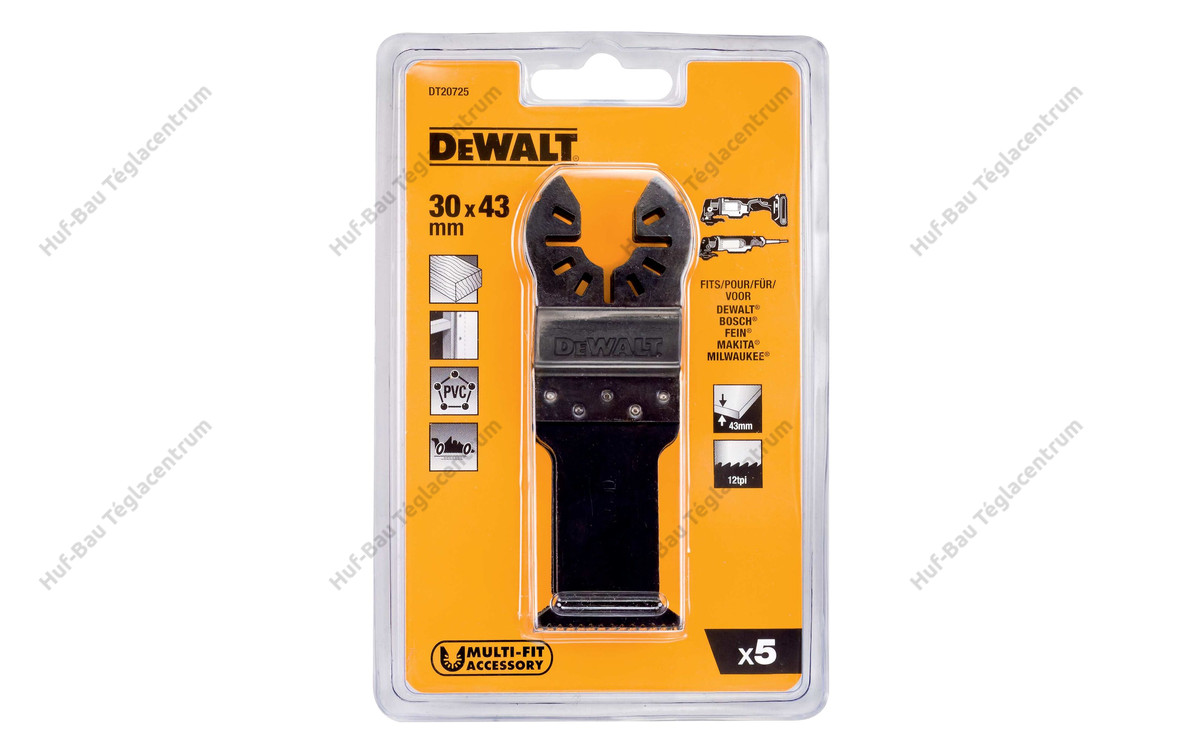 Dewalt DT20707-QZ DT20707-QZ-Hoja Sierra De Titanio Metal Para Multi Herramienta, 43 X 30 Mm