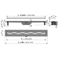 Alcaplast APZ8-950 zuhanyfolyóka, fém ráccsal