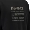 DEWALT 100YEARS pulóver, fekete színben.