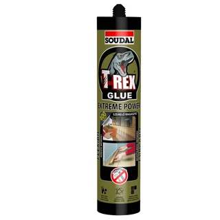 SOUDAL Szerelőragasztó 380gx2 ''T-REX piros'' Duo-Pack akril polimer fehér szálerősített (146265)