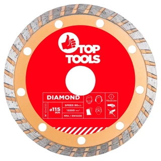 Gyémánt vágókorong 115mm Turbo Top Tools (61H335)