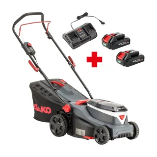 AL-KO 34.6 Li Comfort akkus fűnyíró, 2 x 2.5 Ah akksival, dupla töltővel, 34 cm-es vágásszélességgel.
