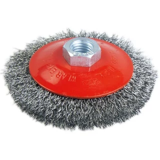 Drótkefe 100mm kúpos M14 hullámos 0,3 acél Extol Craft (17006)