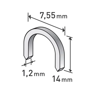 Tűzőgéphez U-szeg 14mm (7,55x,52x1,2) Extol Premium (8852305)