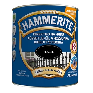 AKZO Hammerite fémfesték fényes, fekete - 0.75 L