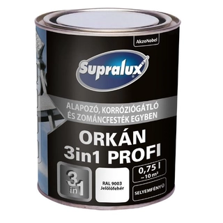 AKZO Supralux ORKÁN 3in1 PROFI jelölőfehér RAL9003 - 0.75 L