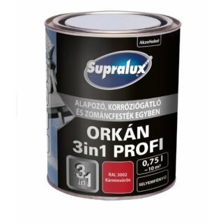 AKZO Supralux ORKÁN 3in1 PROFI kárminvörös RAL3002 - 0.75 L