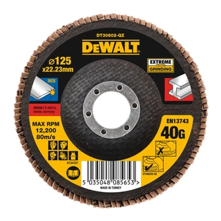 DEWALT DT30602-QZ EXTREME lamellás csiszolókorong Ø125 x 22.2 x 40G lapos Jumbo