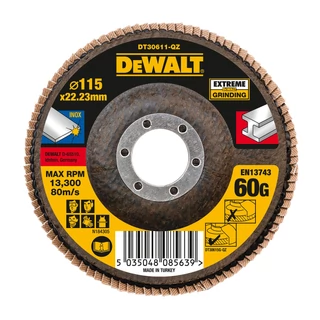 DEWALT DT30611-QZ EXTREME lamellás csiszolókorong Ø115mm x 22.2 x 60G lapos Jumbo