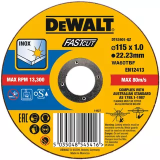DEWALT DT43901-QZ Fast Cut Vágókorong 115mm x 1mm x 22.23mm INOX