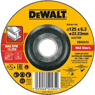DEWALT DT43917-QZ Fast Cut Tisztító korong fémre 125mm x 6.0mm x 22.23mm