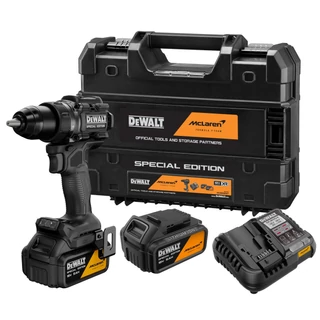 DEWALT DCD81MP2T-QW  McLaren Design fúró-csavarozó, 2 db 5Ah akksival, TSTAK kofferben.