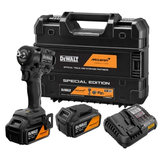 DEWALT DCF92MP2T-QW McLaren Design 1/2"-os ütve-csavarozó, 2 db 5Ah akksival, TSTAK kofferben.