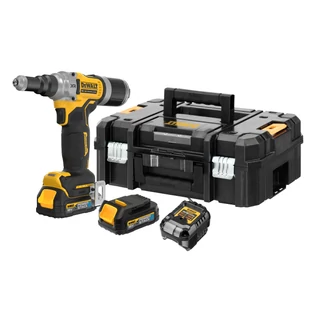 DeWalt DCF414E2GT-QW 1/4"-os akkumulátoros szegecshúzó gép, 2 db gumírozott POWERSTACK akkuval