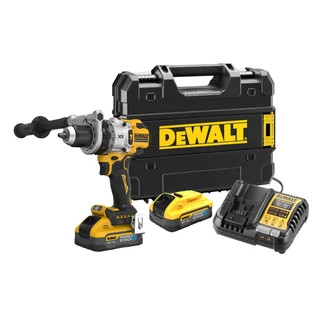 DEWALT DCD1007H2T-QW ütvefúró-csavarozó, 2 x 5 Ah POWERSTACK akkuval, TSTAK kofferben