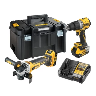 DEWALT DCK2026P2T-QW akkus gépszett, DCD805 fúrócsavarozó, DCG405 sarokcsiszoló, 2 db 5.0 Ah-s akksival, töltővel, TSTAK kofferben.