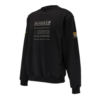 DEWALT 100YEARS pulóver, fekete színben.
