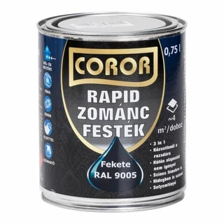 COROR Rapid Zománc fekete Ral 9005 - 0.75l