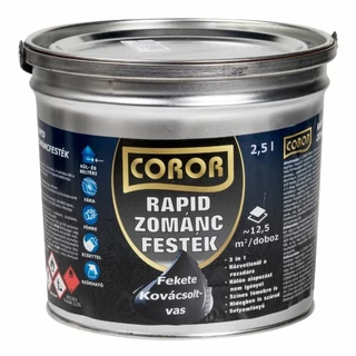 COROR Rapid Zománc fekete Ral 9005 - 2.5l