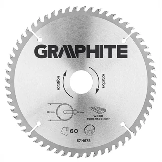 Graphite körfűrészlap keményfém fogakkal - 200x30mm 60 fog