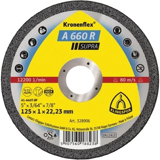 Vágókorong 125x1,0mm inox A660R Supra Klingspor (328906)