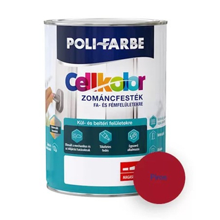 POLI-FARBE Cellkolor magasfényű zománcfesték, piros 0.8 L