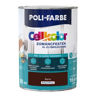 POLI-FARBE Cellkolor selyemfényű zománcfesték, barna - 0.8 L