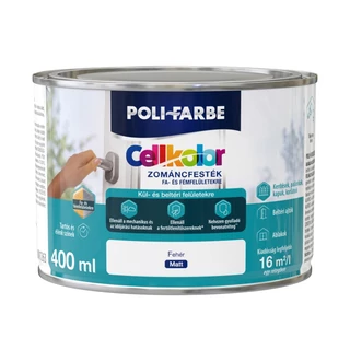 POLI-FARBE Cellkolor selyemfényű zománcfesték, fehér 0.4 L