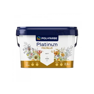 POLI-FARBE Platinum foltálló falfesték, fehér színben, 2.5 L-es kiszerelésben.
