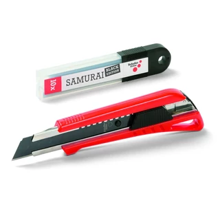 SCHULLER Samurai Black 18mmn SET vágókés, fém pengevezető 10 vágópenge adagolóban