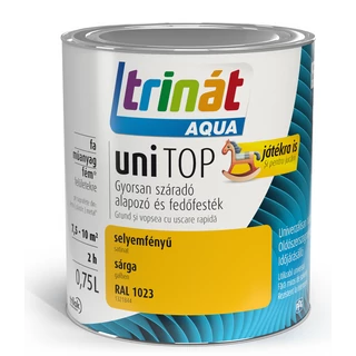 TRILAK Trinát Unitop Aqua selyemfényű zománcfesték RAL 1023 sárga - 0.75l