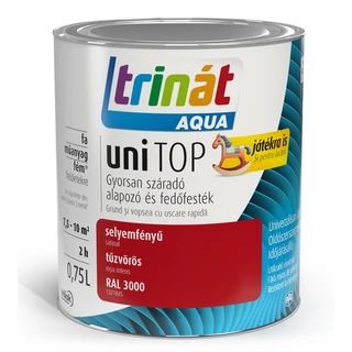 TRILAK Trinát Unitop Aqua selyemfényű zománcfesték RAL 3000 tűzvörös - 0.75l