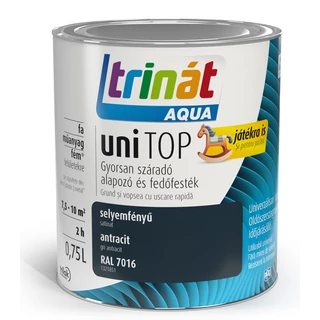TRILAK Trinát Unitop Aqua selyemfényű zománcfesték RAL 7016 antracit - 0.75l