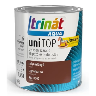 TRILAK Trinát Unitop Aqua selyemfényű zománcfesték RAL 8002 signalbarna - 0.75l