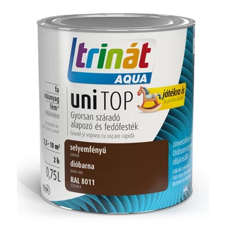 TRILAK Trinát Unitop Aqua selyemfényű zománcfesték RAL 8011 dióbarna - 0.75l