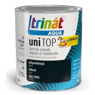 TRILAK Trinát Unitop Aqua selyemfényű zománcfesték RAL 9005 fekete - 0.75l