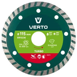 Verto gyémánt vágókorong - 115mm Turbo