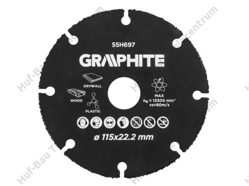 Graphite vágókorong fához, műanyaghoz - 115x22.2mm