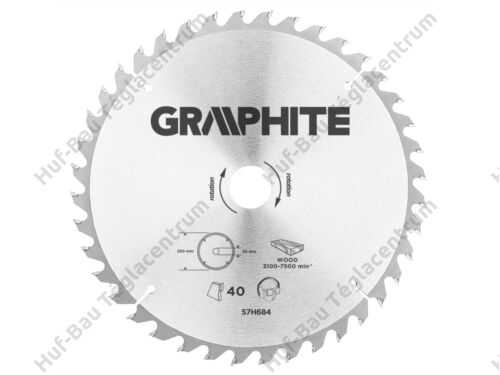 Graphite körfűrészlap - 250 x 30 Z40