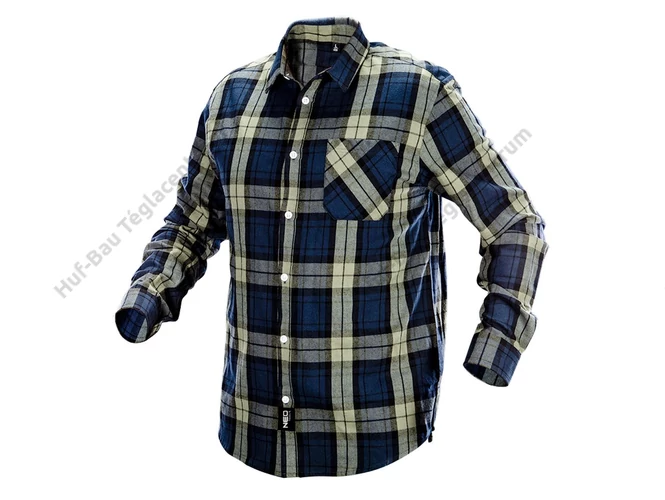 NEO flanel ing - kék-olíva-fekete 100% pamut M