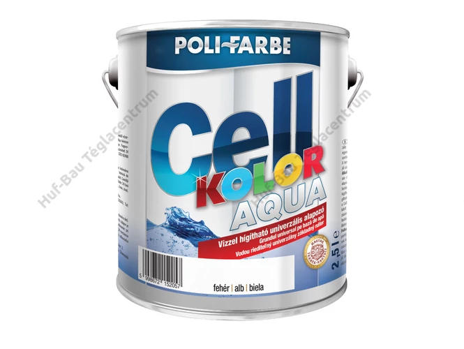 POLI-FARBE Cellkolor Aqua Selyemfényű Zománcfesték Fehér 2,5l