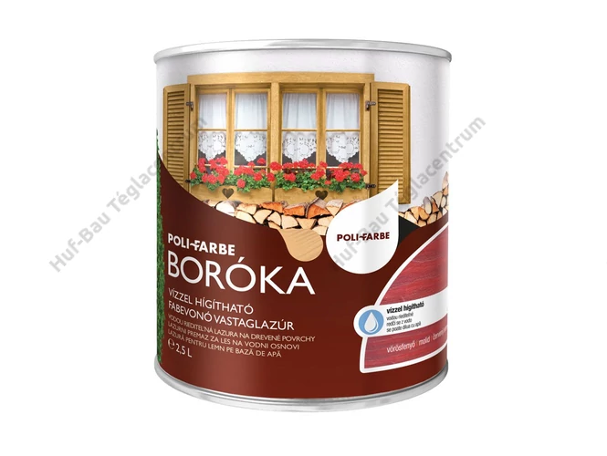 POLI-FARBE Boróka fabevonó lazúr (vörösfenyő) 2,5l