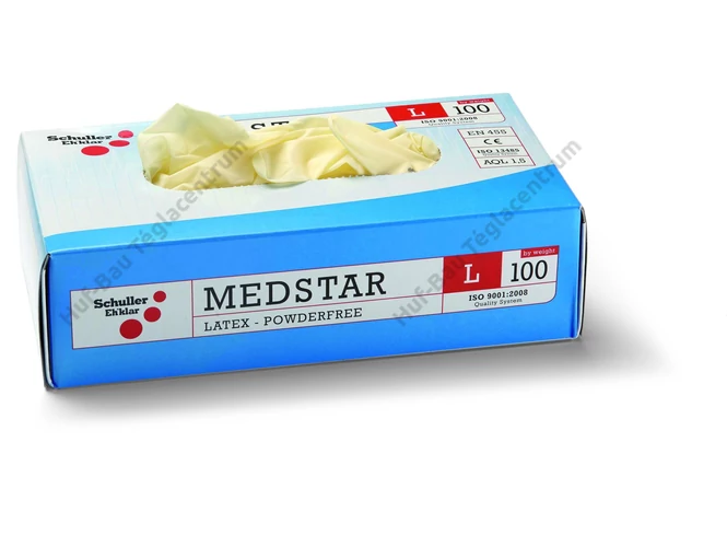 Schuller Medstar Latex PF egyszer használatos latex kesztyű  10 / XL