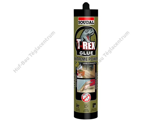 SOUDAL Szerelőragasztó 380gx2 ''T-REX piros'' Duo-Pack akril polimer fehér szálerősített (146265)