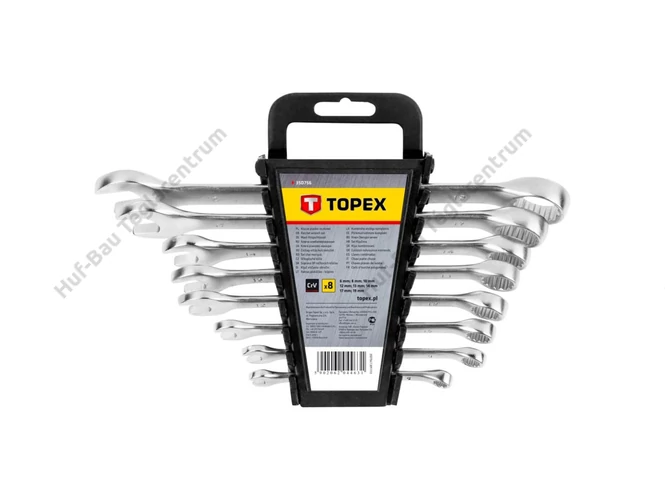 Topex csillag-villáskulcs készlet 6-19 mm 8db