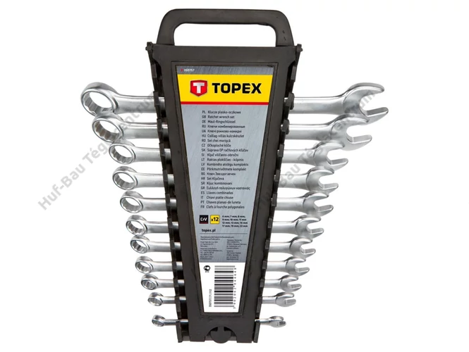 Topex Csillag-villáskulcs készlet - 6-22 mm 12db-os