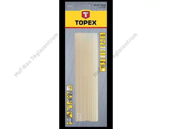 Topex átlátszó ragasztópatron, 11 mm-es - 12db