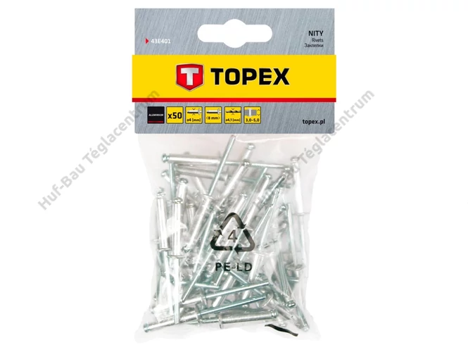 Topex popszegecs - 4,0x8/50 db