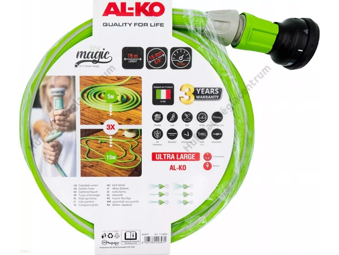 AL-KO Magic Soft 5/8" tömlő 15 m + 2db tömlőelem