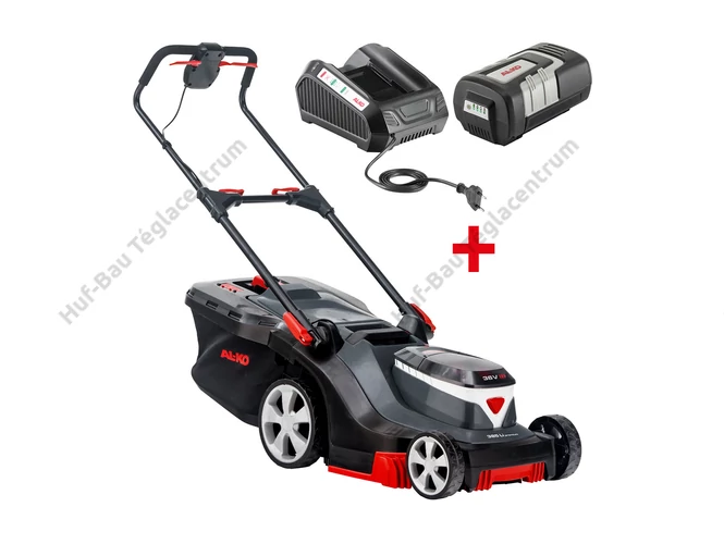 AL-KO Premium 3.85 Li akkus fűnyíró, 38 cm-es vágásszélességgel és 1 db 36V-os 5.0 Ah-s akksival, töltővel